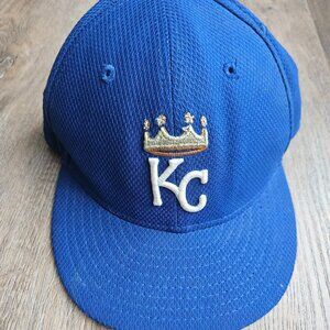 New Era Fitted 59Fifty Kansas City Royals Baseball Hat/Cap KC & Crown 6-5/8